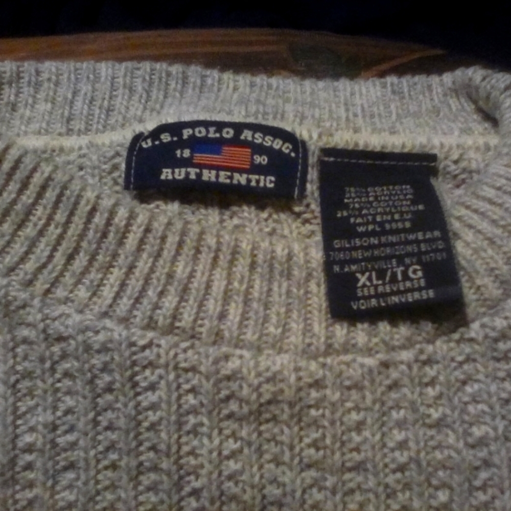U.S.  POLO ASSOCIATION 1890  Authentic SWEATER, MADE IN USA Vintage AFTER Y2K